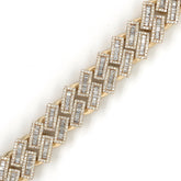 12.00 CT. VVS Diamond Claw Cuban Bracelet in Gold - 14.5mm - White Carat Diamonds